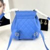 Chanel 24P Blue Duma Backpack Mini Size with Champagne Gold Hardware.
