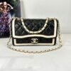 Chanel 23B Black Lambskin Flap Bag with Champagne Gold Hardware
