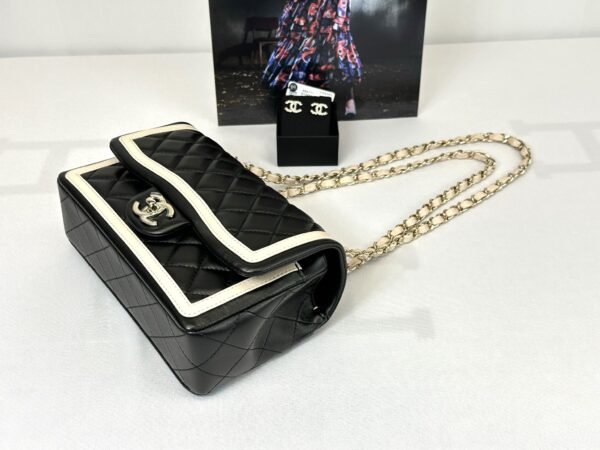 Chanel 23B Black Lambskin Flap Bag with Champagne Gold Hardware