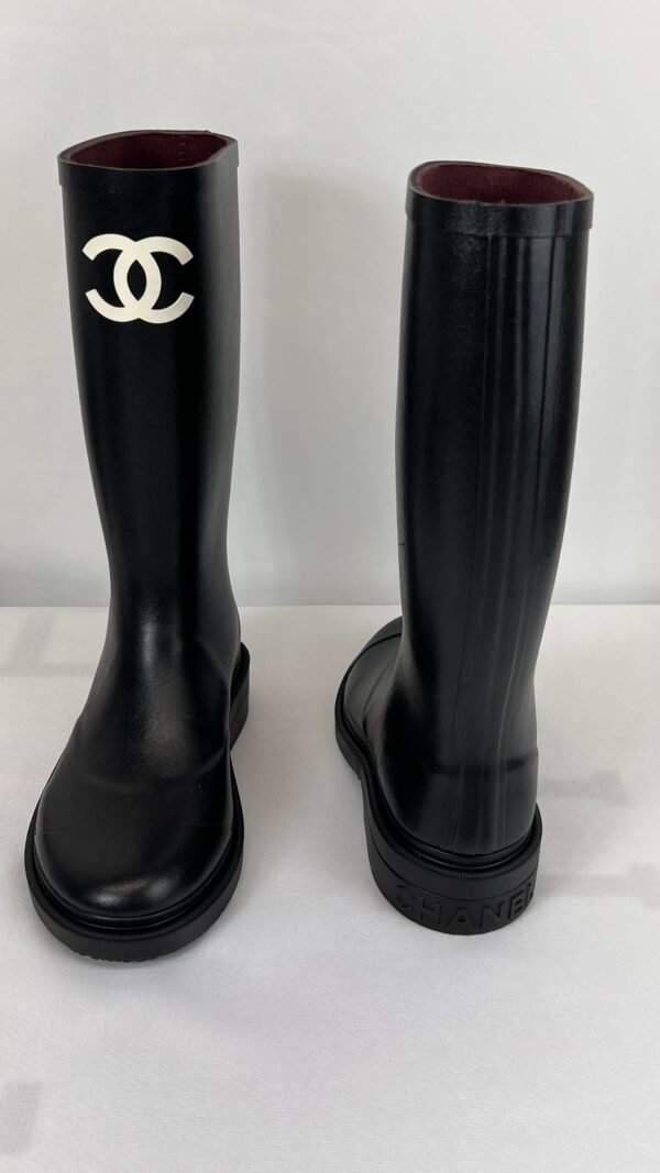 Chanel  Black Rain Boots! Stay in fashion all seasons