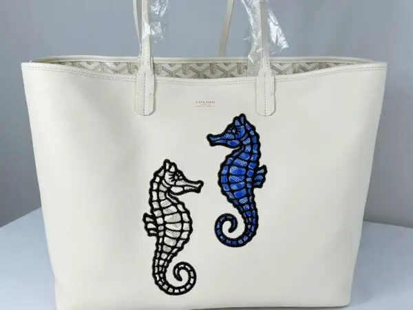 Goyard 2024 Limited Editon Sand Anjou PM Seahorse Embroidery.