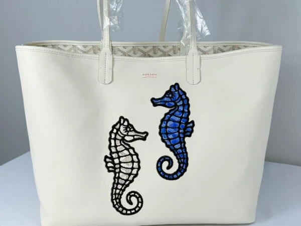 Goyard 2024 Limited Editon Sand Anjou PM Seahorse Embroidery.