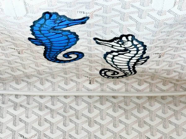 Goyard 2024 Limited Editon Sand Anjou PM Seahorse Embroidery.