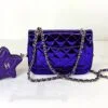 Chanel 24C Hollywood Blvd Dark Purple Mirrored Calfskin Mini Flap Bag