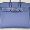 Hermès Bleu Brighton Birkin 25 of Taurillon Novillo Leather with Palladium Hardware