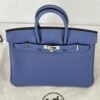 Hermès Bleu Brighton Birkin 25 of Taurillon Novillo Leather with Palladium Hardware