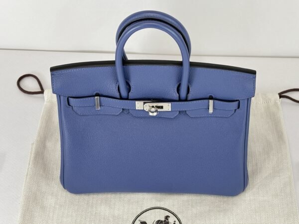 Hermès Bleu Brighton Birkin 25 of Taurillon Novillo Leather with Palladium Hardware
