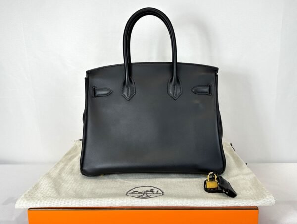 Hermès Birkin 30 Black Jonathan Leather with Gold Hardware.