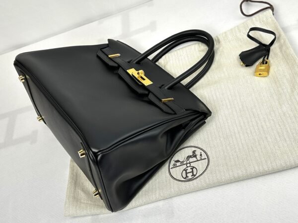 Hermès Birkin 30 Black Jonathan Leather with Gold Hardware.