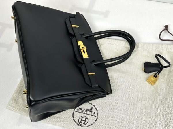 Hermès Birkin 30 Black Jonathan Leather with Gold Hardware.