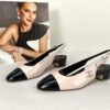 Chanel 24P Light Pink Shiny Lambskin Slingbacks