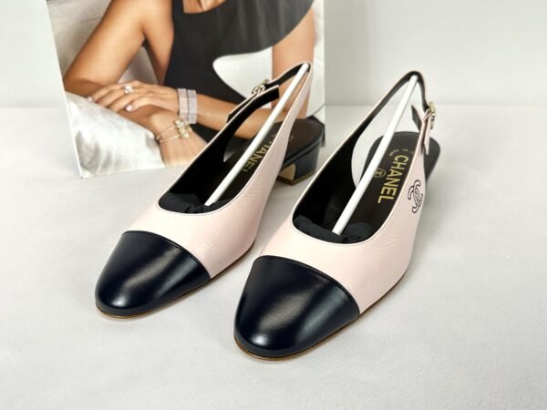 Chanel 24P Light Pink Shiny Lambskin Slingbacks