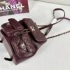 Chanel 24A Burgundy Caviar Medium Duma Backpack.