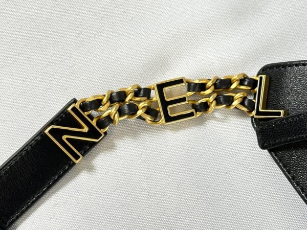 Chanel 24S Black Lambskin Chanel Chain Waist Bag