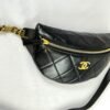 Chanel 24S Black Lambskin Chanel Chain Waist Bag