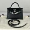 2024 Hermès Black Chèvre with Gris Perle Special Order Mini Kelly II