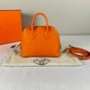 Hermès Orange Chevre Mini Bolide with Palladium Hardware.