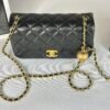 Chanel 24K Black Lambskin Pearl Crush Rectangular Mini Classic Flap