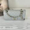chanel 23B Grey Caviar Small Classic Flap with Champagne Gold Hardware.