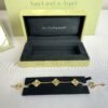 Vintage Alhambra 5 Motifs Guilloché 18K Yellow Gold Bracelet.