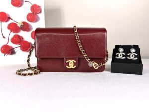 IMG_1932 Chanel 24K Burgundy Caviar Flap Bag with Matte Gold Hardware