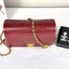 Chanel 24K Burgundy Caviar Flap Bag with Matte Gold Hardware