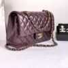 Chanel 24B Burgundy Lambskin Medium Classic Flap with Rose Gold Hardware