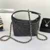 Chanel 25C Black Caviar Hobo Clutch on Chain with Light Gold Hardware