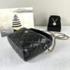 Chanel 25C Black Caviar Hobo Clutch on Chain with Light Gold Hardware