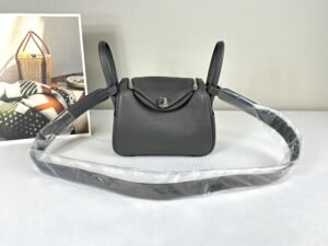 Hermès Ardoise TC Leather Mini Lindy II with Palladium Hardware