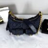Chanel 25C Dark Blue Denim Trendy Pockets Small Hobo Bag