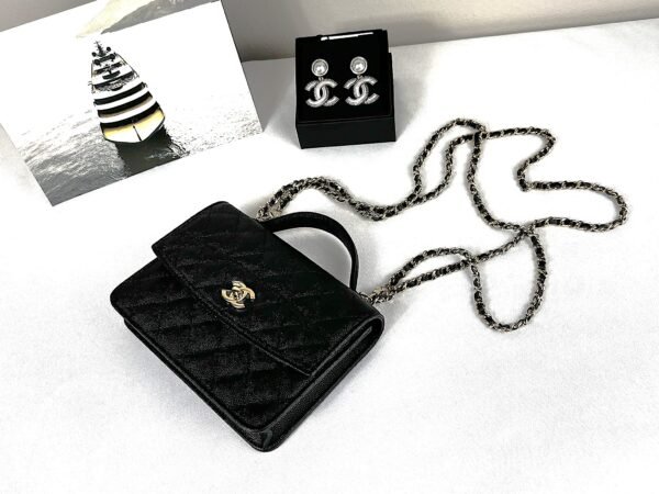 Chanel 25C Black Caviar Backpack with Light Gold Hardware