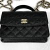 Chanel 25C Black Caviar Backpack with Light Gold Hardware
