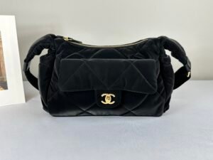 Chanel 24N Black Waterproof Nylon Sac Bag (Bowling Bag)