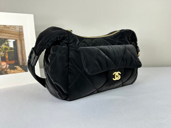 Chanel 24N Black Waterproof Nylon Sac Bag (Bowling Bag)