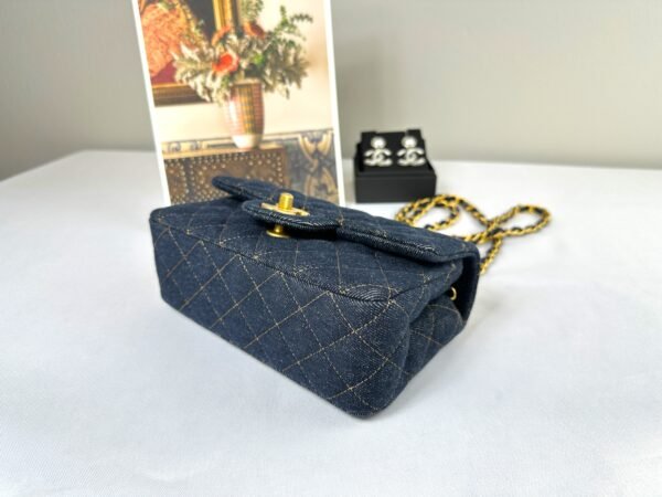 Chanel 25C Denim Rectangular Mini with Matte Gold Hardware