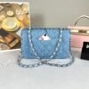 Chanel 25C Light Denim Rectangular Mini with Silver Hardware