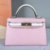 Hermès Rose Sakura and Craie Chèvre Special Order Mini Kelly II