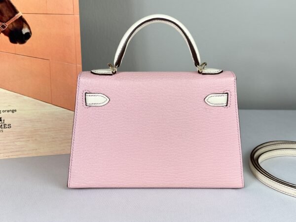 Hermès Rose Sakura and Craie Chèvre Special Order Mini Kelly II