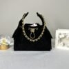 Chanel 25C Black Suede Maxi Pockets Small Hobo Bag