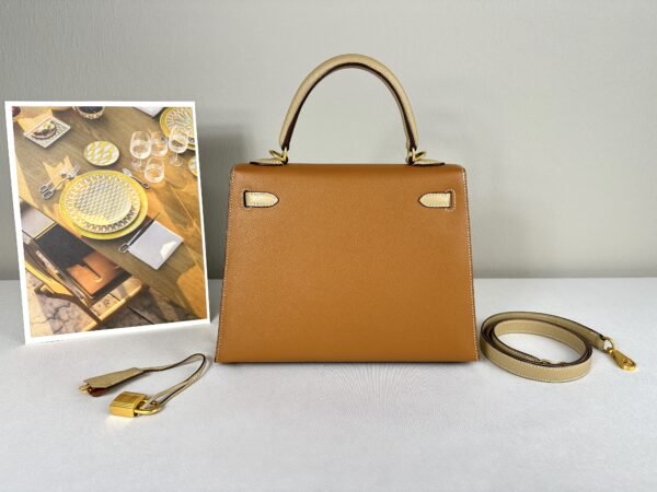 Hermès Gold and Trench Epsom Kelly 25 with Gold Hardware