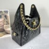 Chanel 25C Black Small Maxi Pockets Hobo Bag