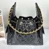 Chanel 25C Black Small Maxi Pockets Hobo Bag
