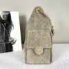 Chanel 25C Grey Suede Small Maxi Pockets Hobo Bag