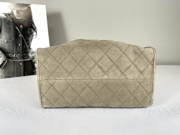 Chanel 25C Grey Suede Small Maxi Pockets Hobo Bag