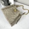 Chanel 25C Grey Suede Small Maxi Pockets Hobo Bag