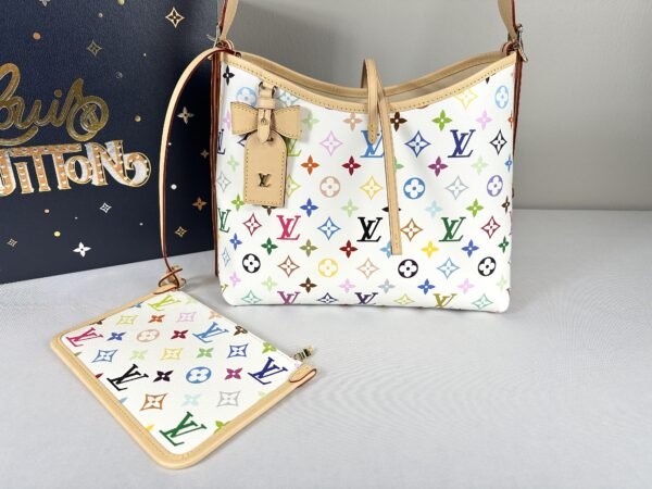 LV X Murakami Multicolor Blanc Carryall PM