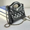 Chanel 25P Black Shiny Lambskin Nano 31