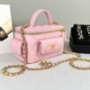 Chanel 25P Pink Caviar Top Handle Vanity with Chain