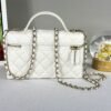 Chanel 25C White Caviar Vanity Case with Chain